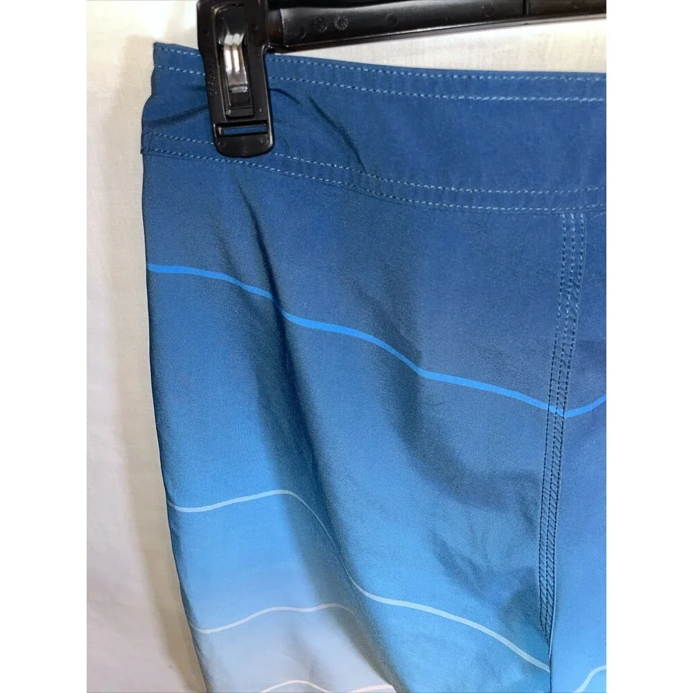 American Tall Board Shorts Men’s Size 30 Blue Striped Drawstring Pocket Ins 11